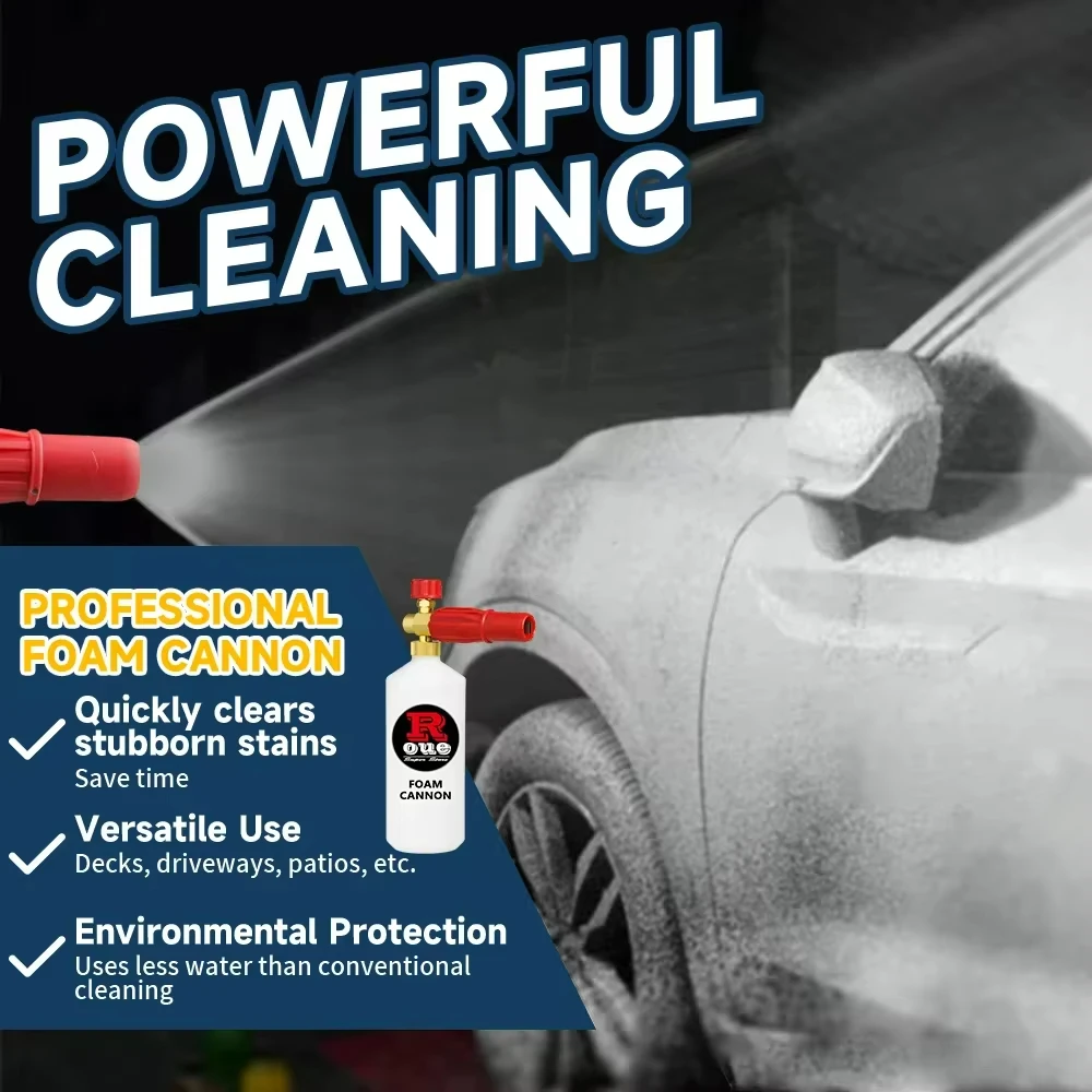 Kit de lanza de espuma para nieve, accesorio de lavadora de coche de alta presión para Karcher Lavor Parkside Bosch Elitech Bort AR 1/4 Quick Connect