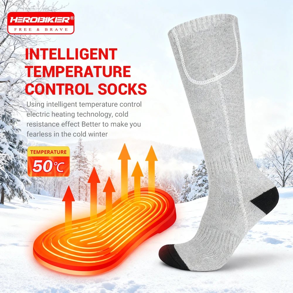 

New Ski Electric heated socks Men Women Skiing Heated Socks Rechargeable 5000mah Battery USB Powered Warm Heating Socks