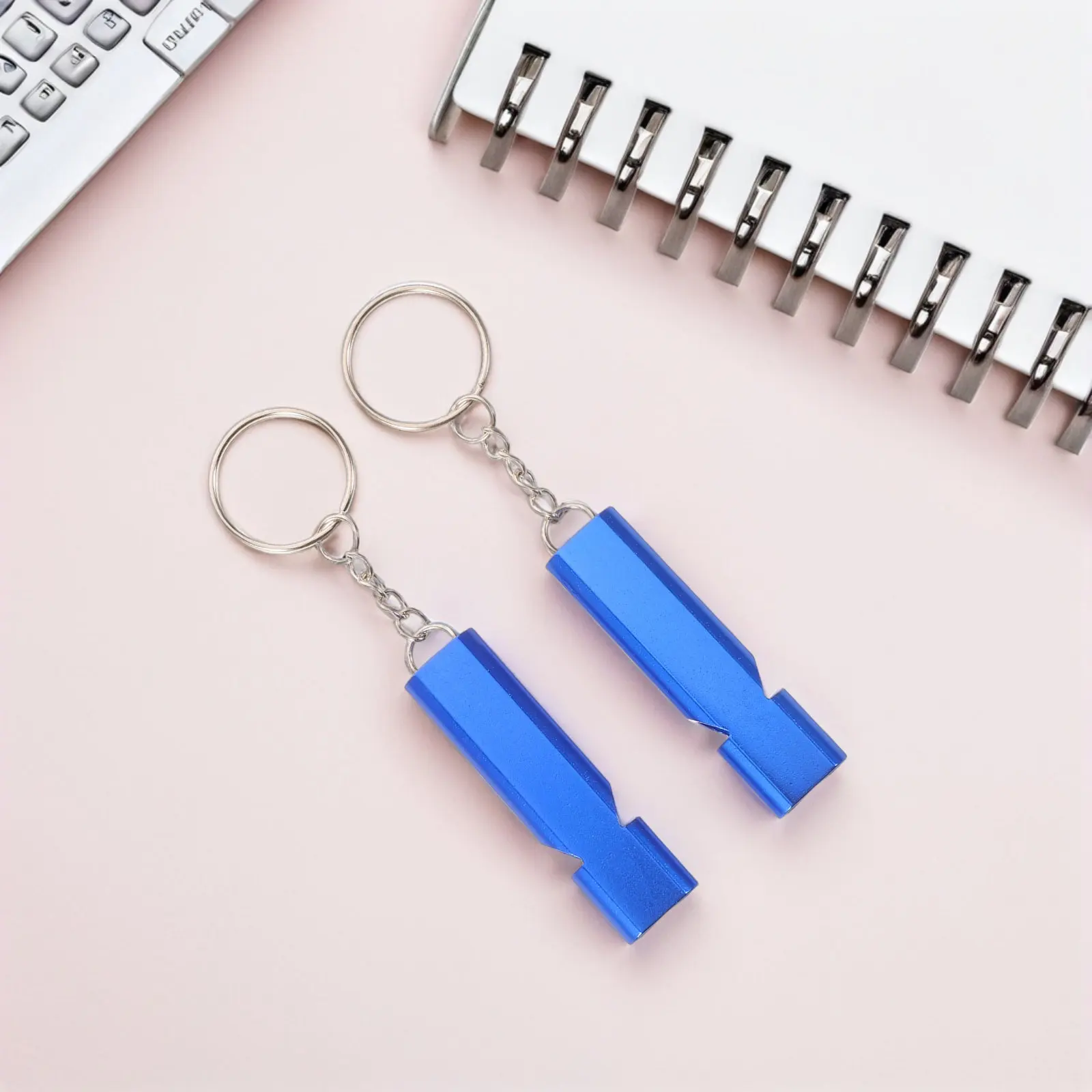 15Pcs Hiking Emergency Whistle Aluminum Alloy Double Tubes Signal Whistle Super Loud Portable Keychain for Backpack