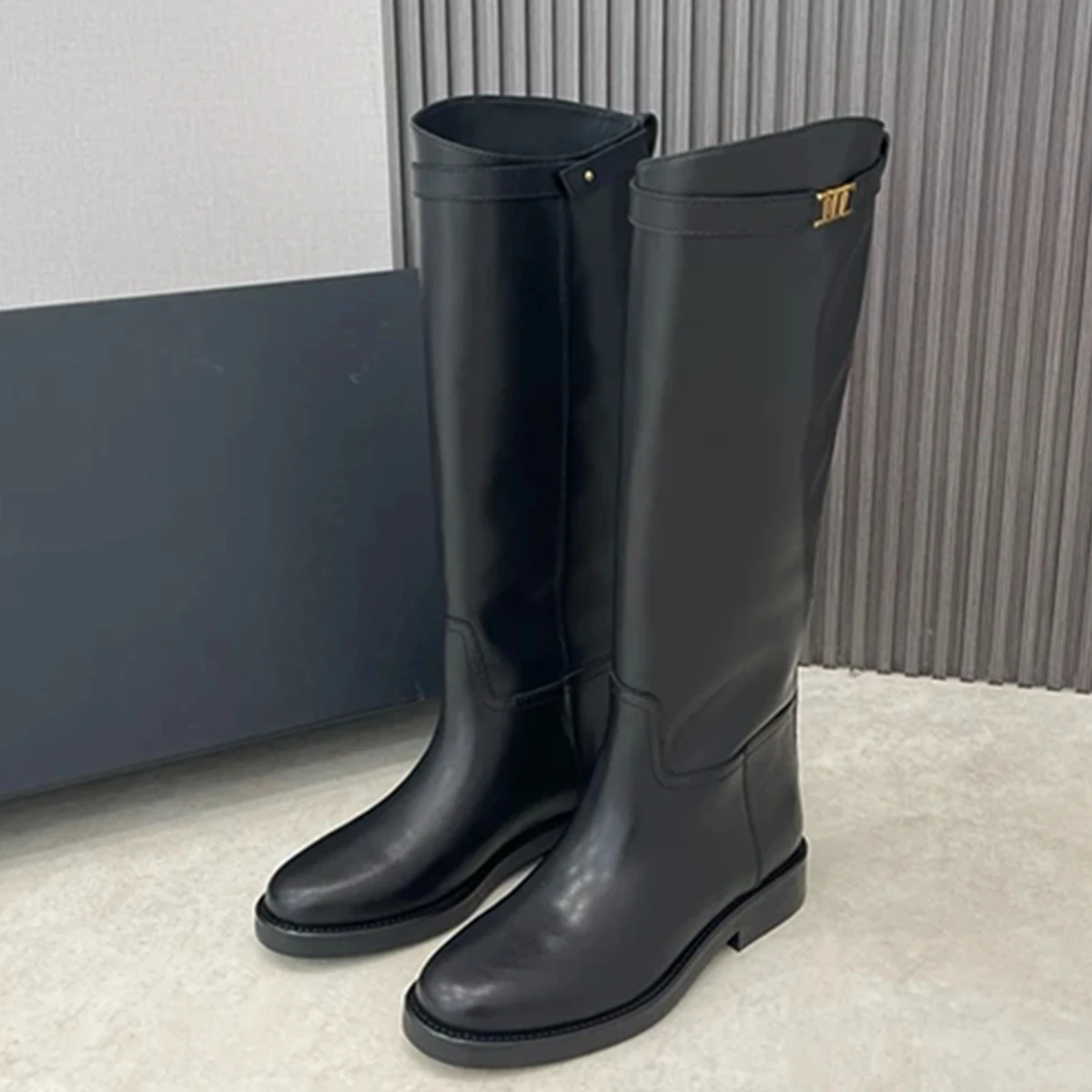 

Jenny&Dave Winter Boots Minimalist And Fashionable Women's Leather Knight Boots Women Cowhide Soft High Boots Women