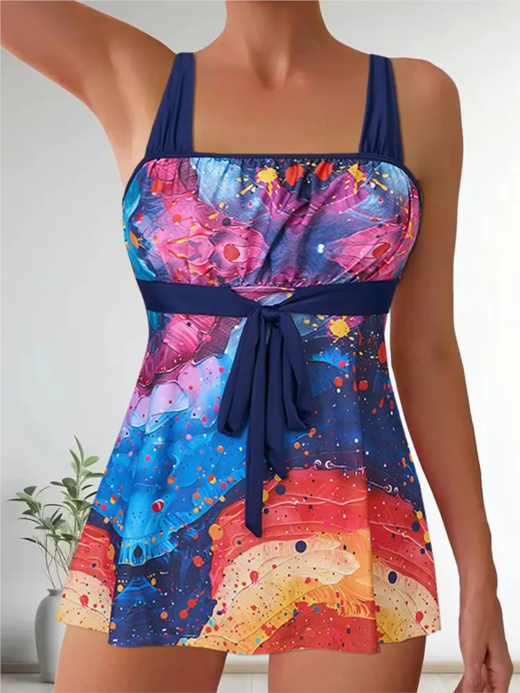 New Tankini Swimwears Tankini Set Sexy Swimsuit Women Summer Bathing Suit Bikini Set Sleeveless Beach Swimming Suit Female view 2