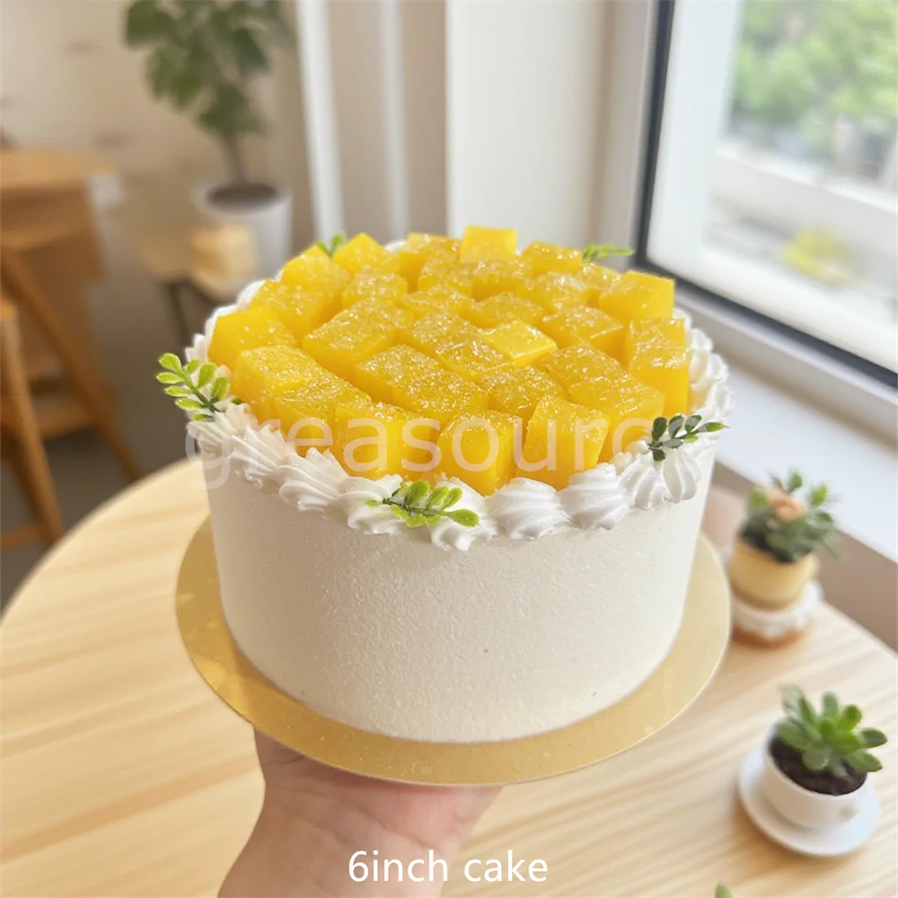 

Artificial Fake 4inch Cake Simulation Love Faux Bakery Room Prop Art Cream Display Mango Pearl Window Decoration Fruit Chocolate