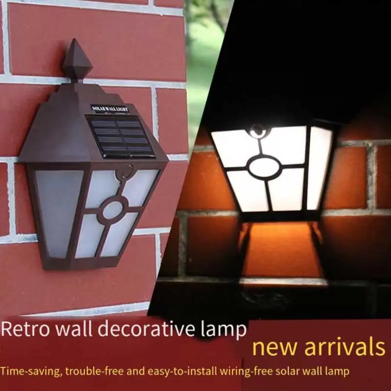 

Retro Outdoor Fence Light Solar Energy Light Hexagonal Wall Light Outdoor Courtyard Wall Entrance Light Decoration Courtyard Lig