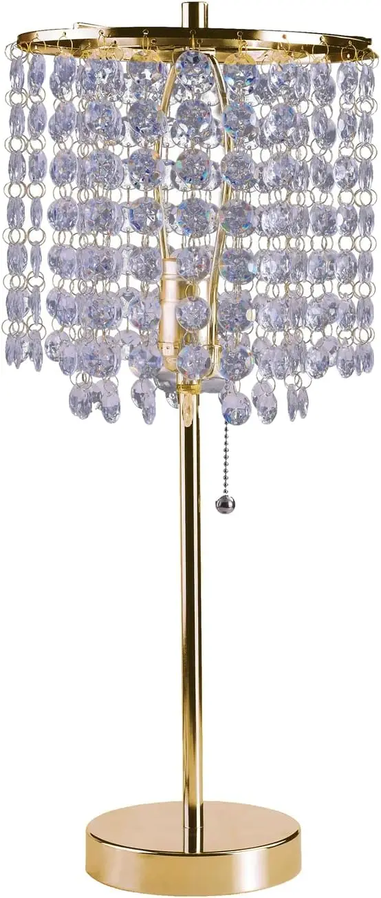 

Old World Opulence 20.25" Tall Metal Table Lamp Deco Glam with Gold Finish and Crystal Accents