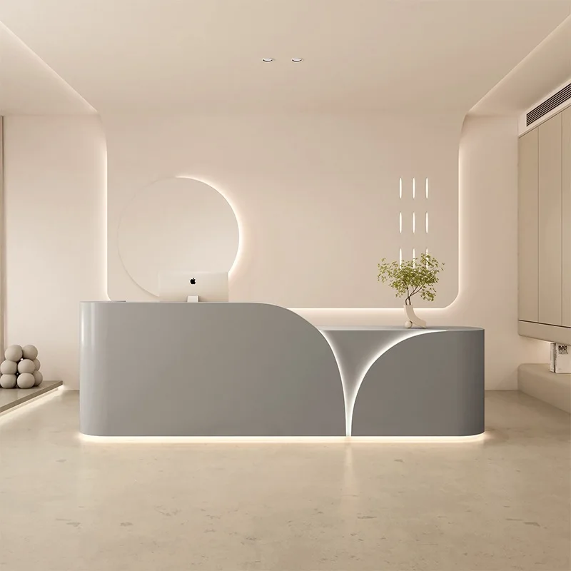 Medical Aesthetics Reception Desks Beauty Salon Company Reception Desks Atmosphere Office Furniture Meja Penerimaan ZY40JDT