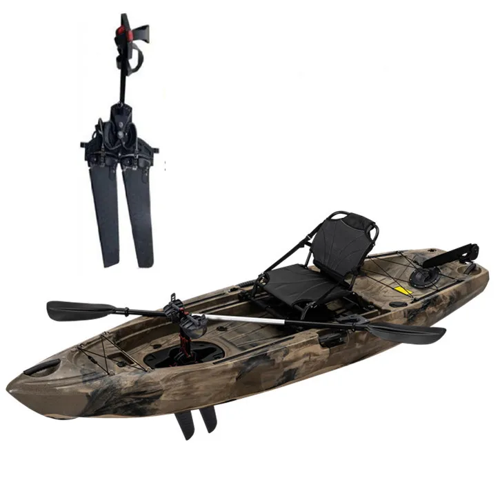

10-футовый рыболовный каяк Sit-On-Top из прочного пластика HDPE, каноэ для водных видов спорта, вместимость 1 человек, длина 3 м
