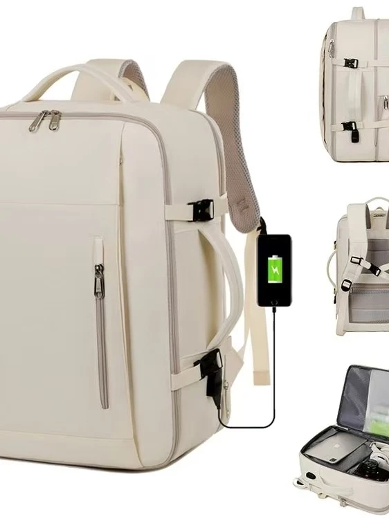 

Large Capaci Expandable Men's Travel Busin Trip Bapa Multi-Functional Student Commuter Bapa Waterproof Polyester