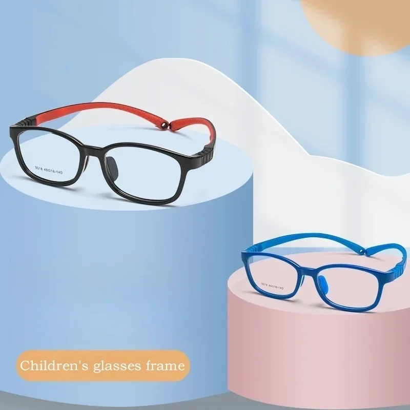 Ultra-Light TR90 Retro Square Optical Prescription Glasses Frame - Screw-Free Silicone Custom Myopia Hyperopia Lens Compatible