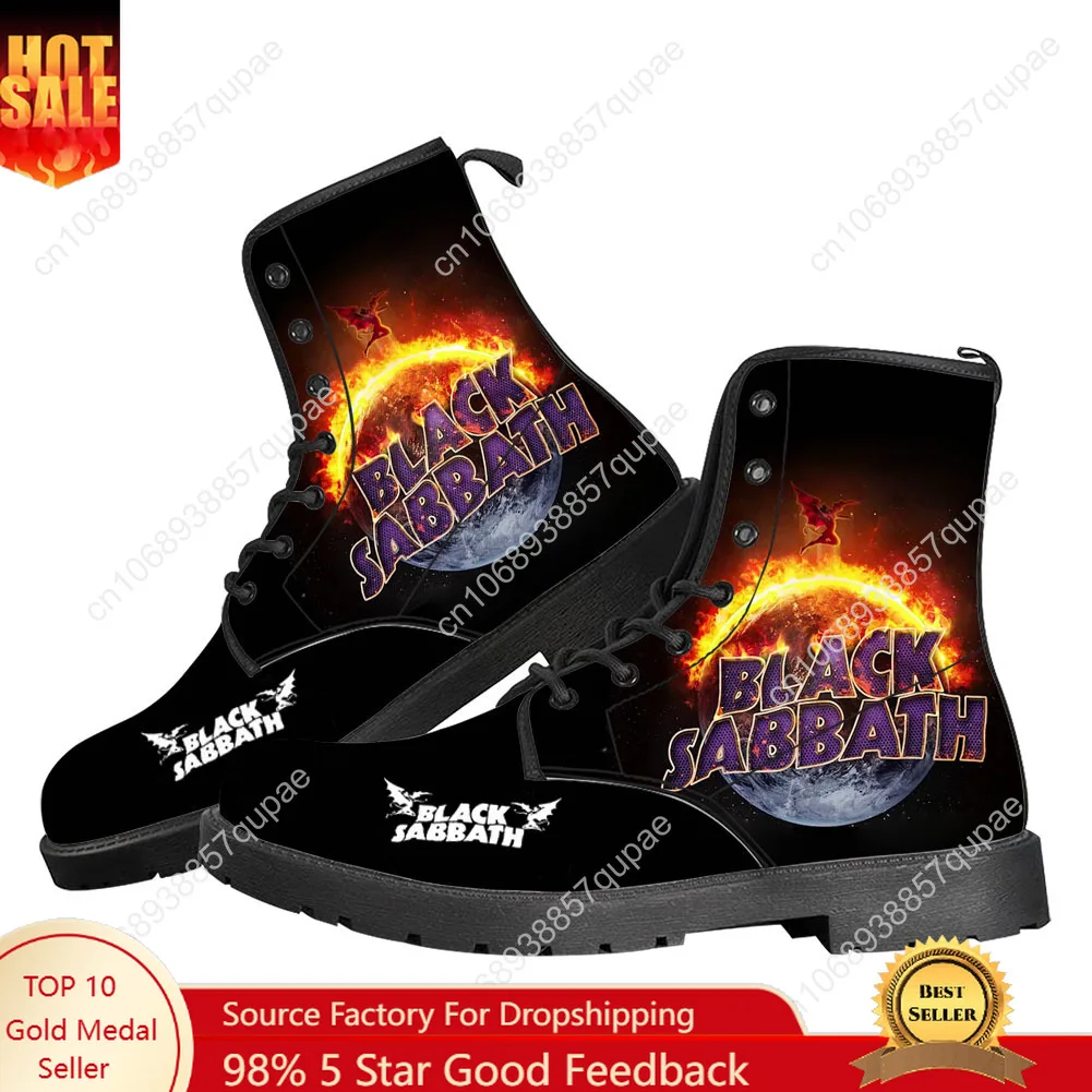 

Black Sabbath Rock Band Casual Boots Heavy Metal Band Mens Womens Teenager Shoes Fashion 3D Boot Outdoor Customize Made Shoe