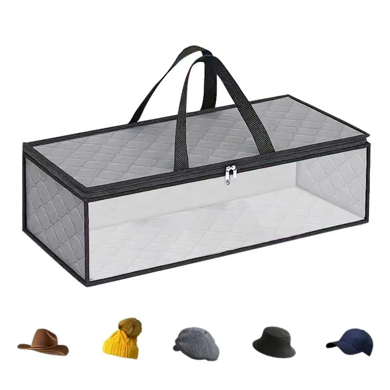 Hat Organizer Foldable Cap Box Storage Hat Travel Organizer Hat Case Container For Sun Hat Beret Peaked Cap Clothes And Sheets