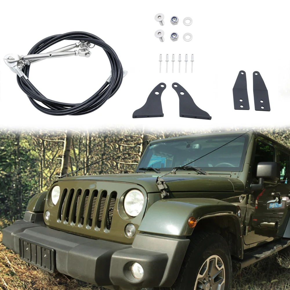 Wrangler JK Limb Risers Body Cable Steel Rope For Jeep Wrangler JK JKU Hood Obstacle Eliminate Rope Accessories 2007- 2017