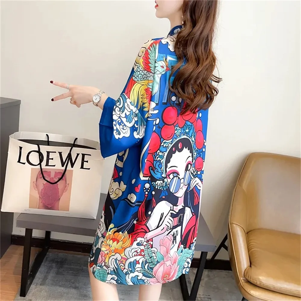 Tide Minority Design Sense Hanfu Improved Cheongsam Short Sleeve Summer Loose Half Sleeve T-shirt Dress Female Womens Dresses