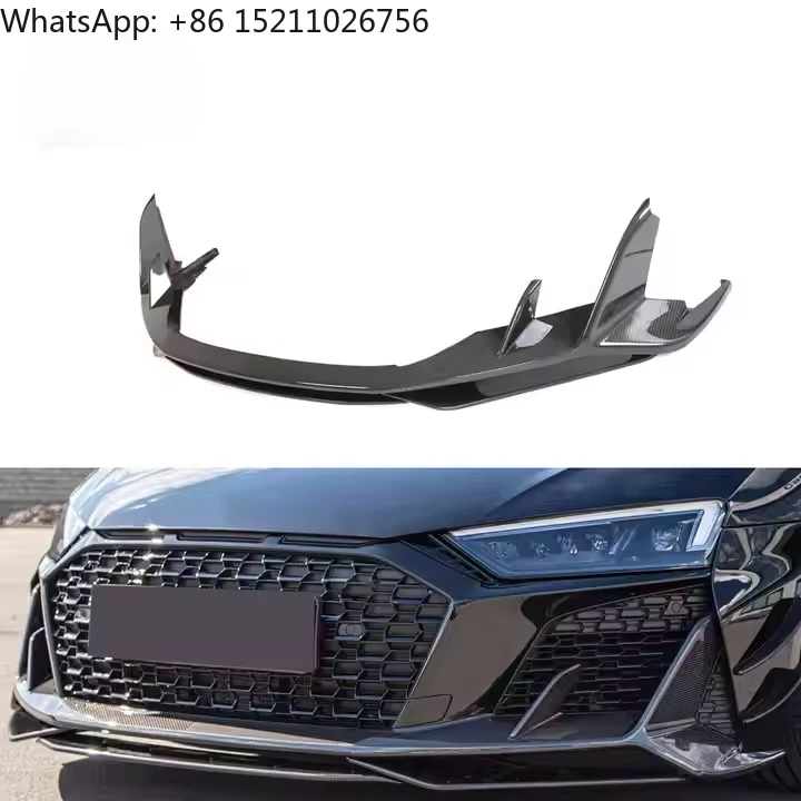 

High Quality Custom Car Mods R8 Dry Carbon Front Bumper Lip for Audi R8 V10 GT Performance Coupe 2-Door 2023 Perfect Fitment