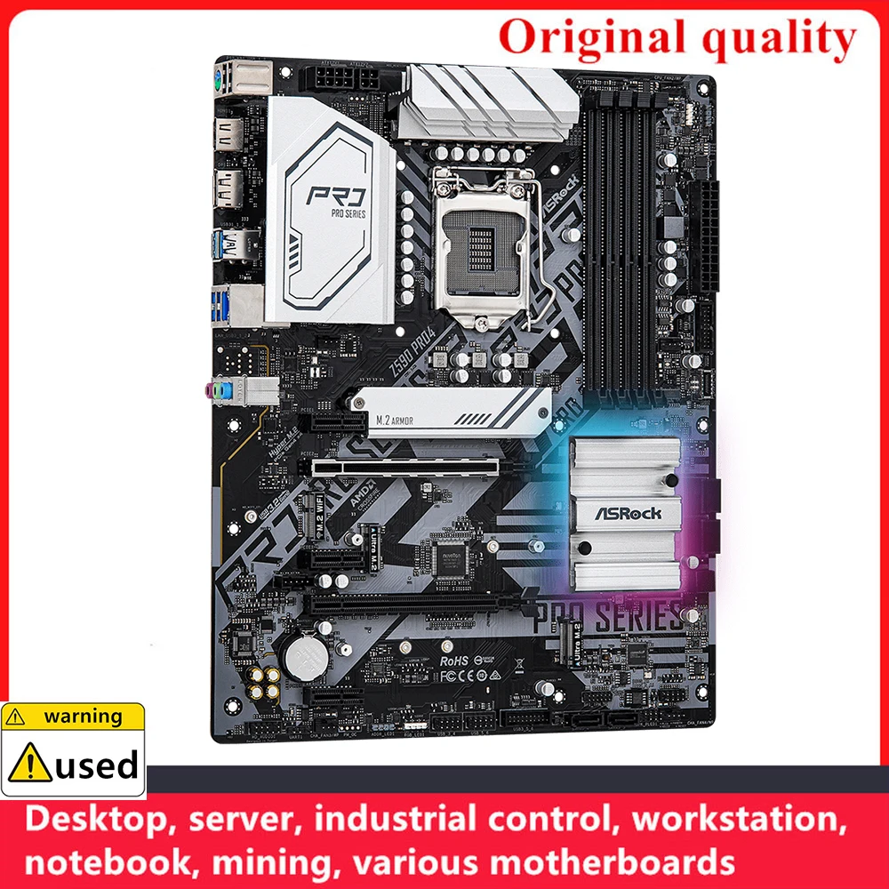 Used For ASROCK Z590 Pro4 Motherboards LGA 1200 DDR4 128GB For Intel Z590 Desktop Mainboard M.2 NVME SATA III USB3.0