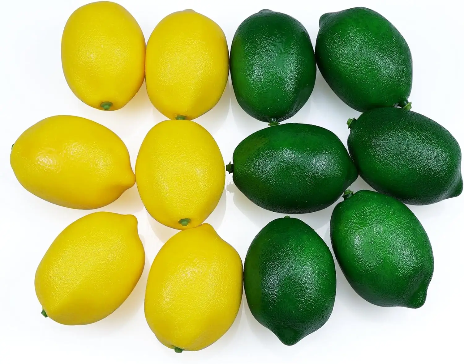 12 Pcs Artificial Lemons Fake Fruits for Kichen Party Chirstmas Decor Photography Prop Double Colour(6 Green+6 Yellow)