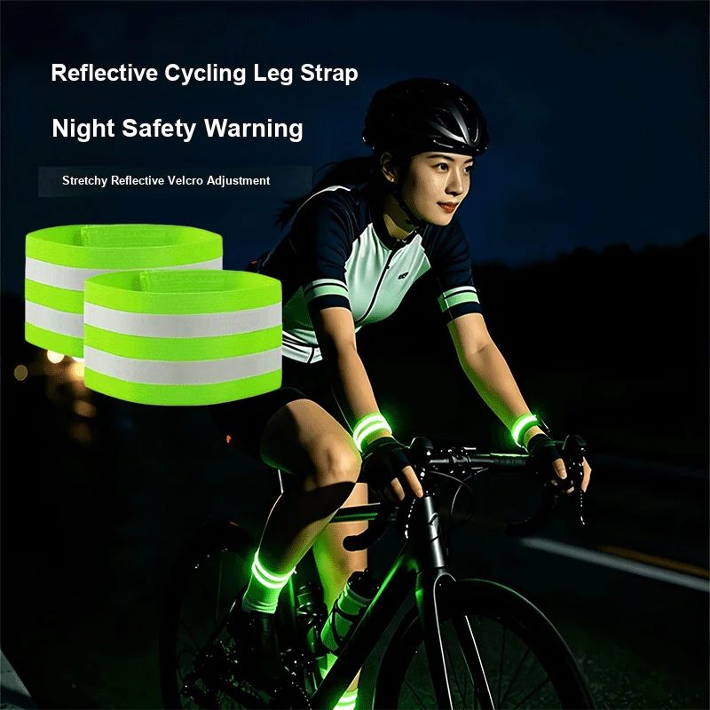 Reflective Elastic Safety Bands for Cycling Night Running Outdoor Sports Work as Leg Straps Arm Bands and Ankle Rings