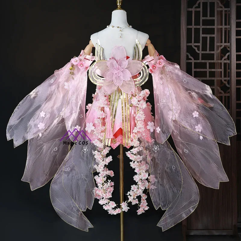 Нарака: Bladepoint Kurumi Hu Tao Косплей Костюм Китайский Стиль Hanfu Розовое Платье Традиционный Сексуальный Фестивальный Наряд Парик Полный Комплект
