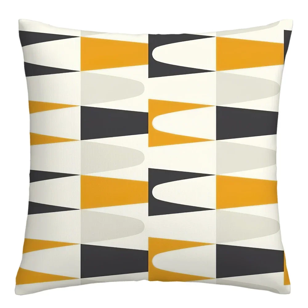 Orange Yellow Geometric Pillow Cover Living Room Sofa Cushion Cover, Your Home Decoration