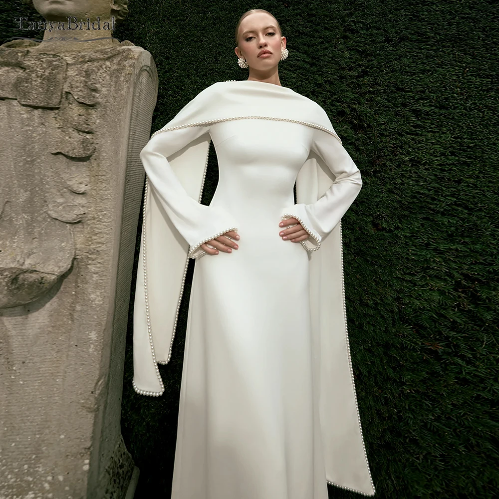 

Мягкая атласная свадебная накидка с роскошным жемчугом по краям, свадебное болеро, женская шаль, шарф. DJ539