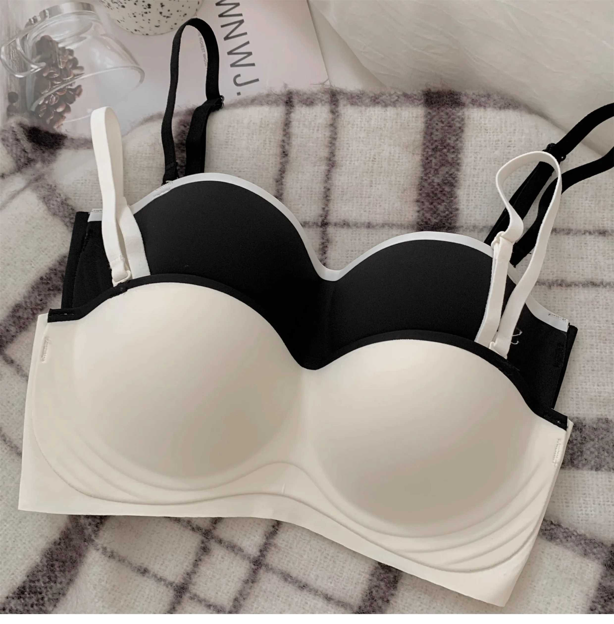 Beautiful back underwear female simple non-marking bra small breasts gathered lingerie without steel ring bras