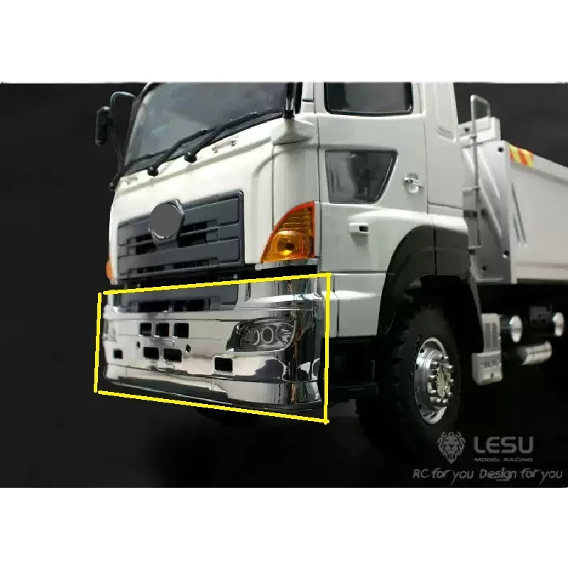 LESU Model 1/14 Truck Electroplating Pump Pulls The Front Bumper Of The Driver's Cabin Taguchi Trailer Mud Head Chin Diy Rc Car