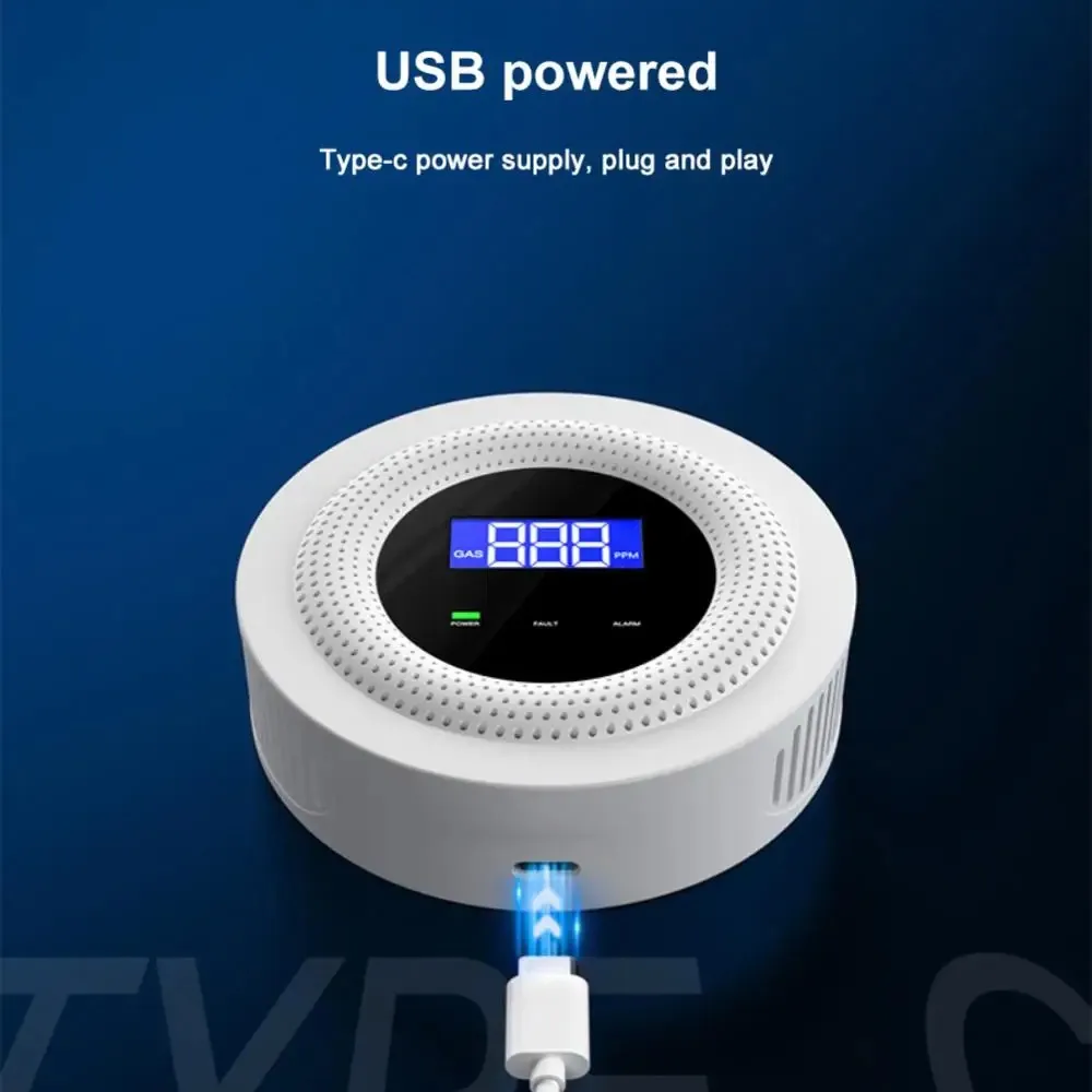 Tuya Smart Natural Gas Alarm Sensor Automatic Smart Control Smart Life App Combustible Gas Leak Detector Tuya Wifi Lcd Display