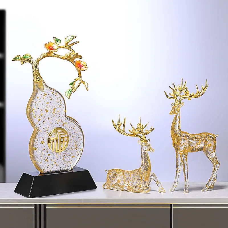 

Zml safe gourd bring in wealth and treasure deer ornaments new house high-end elegant living room decoration home accessories