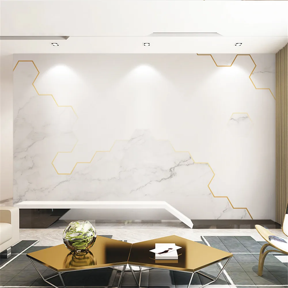 

custom papel de parede 3D White marble texture wallpapers for living room decoration photo mural wall papers home decor stickers