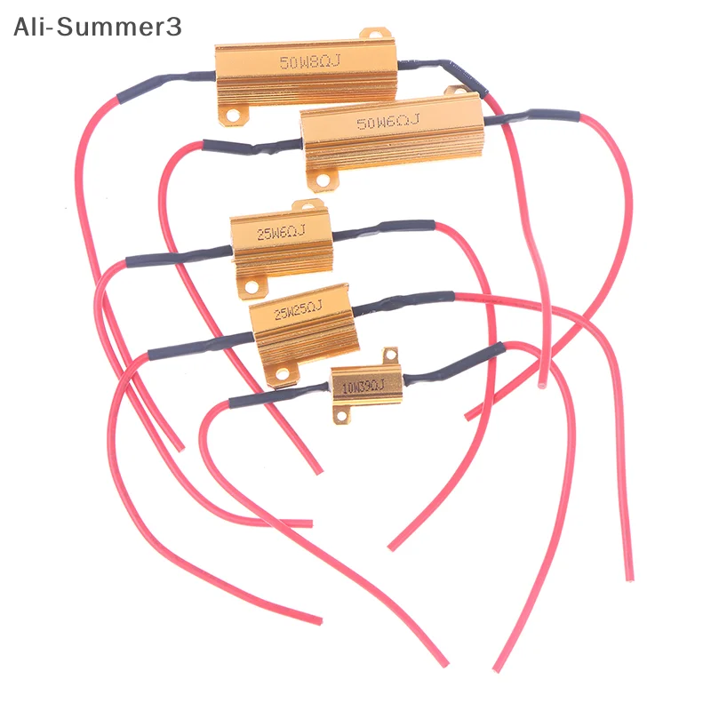 

2Sets Car LED Canbus Decoder 10/25/50W 6/8/25/39Ohm Load For Auto Turn Signal Lantern License Plate Lamp Resistors Resistance