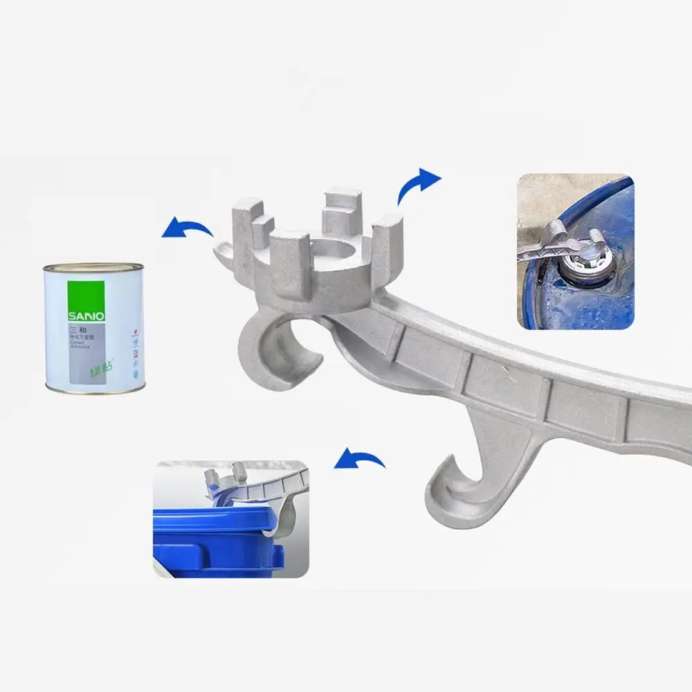 New Aluminum Alloy Bung Wrench Non Sparking Lid Remover Drum Opener Multi Function Drum Plug Wrench Bucket Opener
