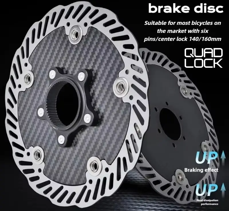 

Carbon Fiber Brake Disc 140mm 160mm Lightweight Floating Rotor Six Bolt Center Lock for MTB Road Bike Cycling Replacement Parts