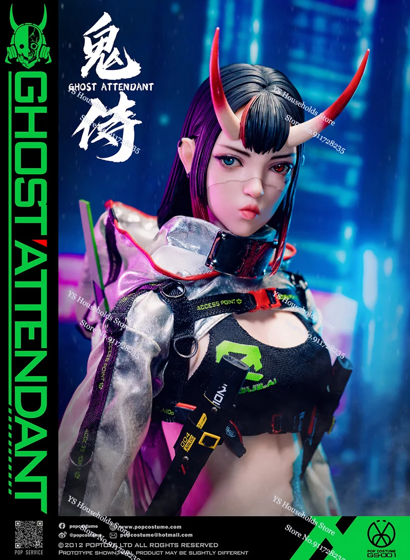 POP KOSTUUM GS-001 1/6 Collectible Ghost Attendant Girl Action Figure Tattoo Body Design Delicate 12 "Vrouwelijke Beeldje Pop Geschenken