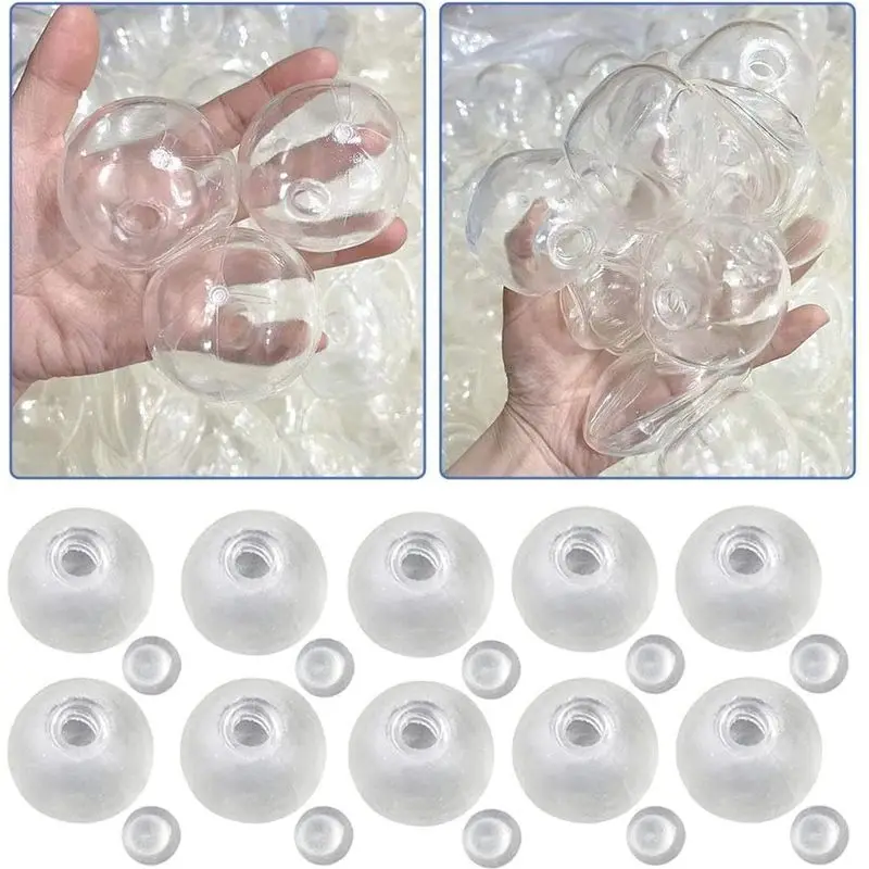 10Pcs Blank Empty Stress Ball Skins DIY Making Kit Vacuum Pressure Squeeze Ball Empty Skin Base Handmade Anti‑Stress Toy