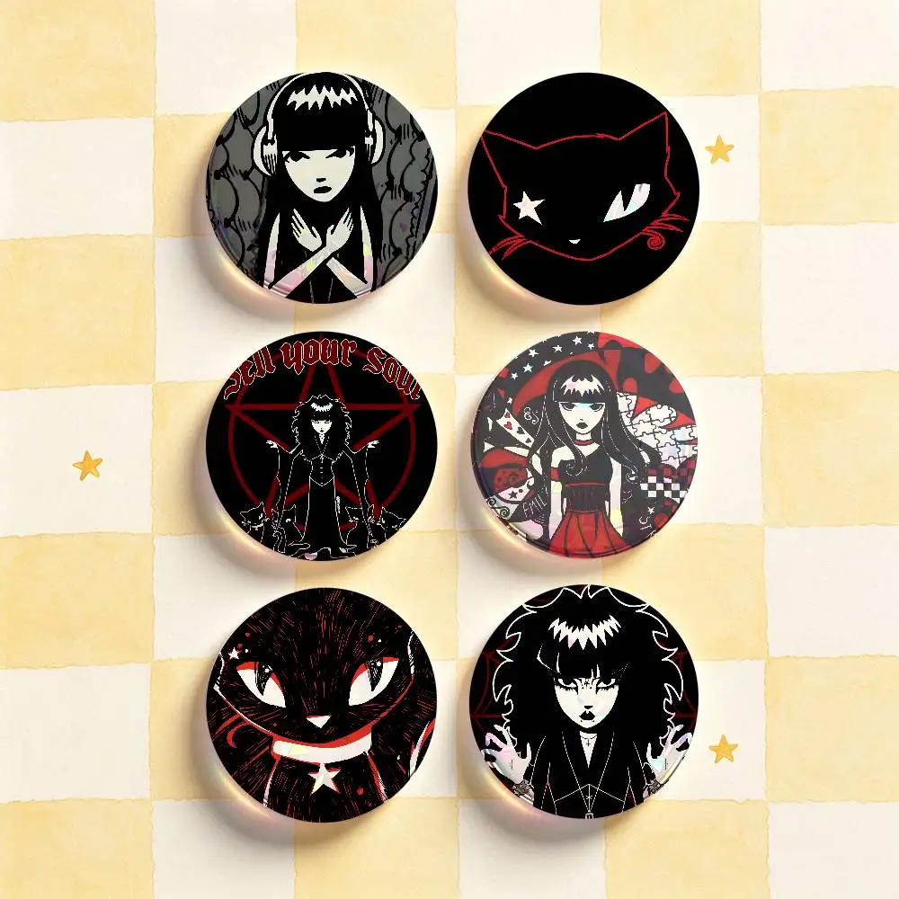 E-Emily the strange Badges 25 32 44 58 75 mm Round Customizable Wholesale Fan goods Self-made fan freebies