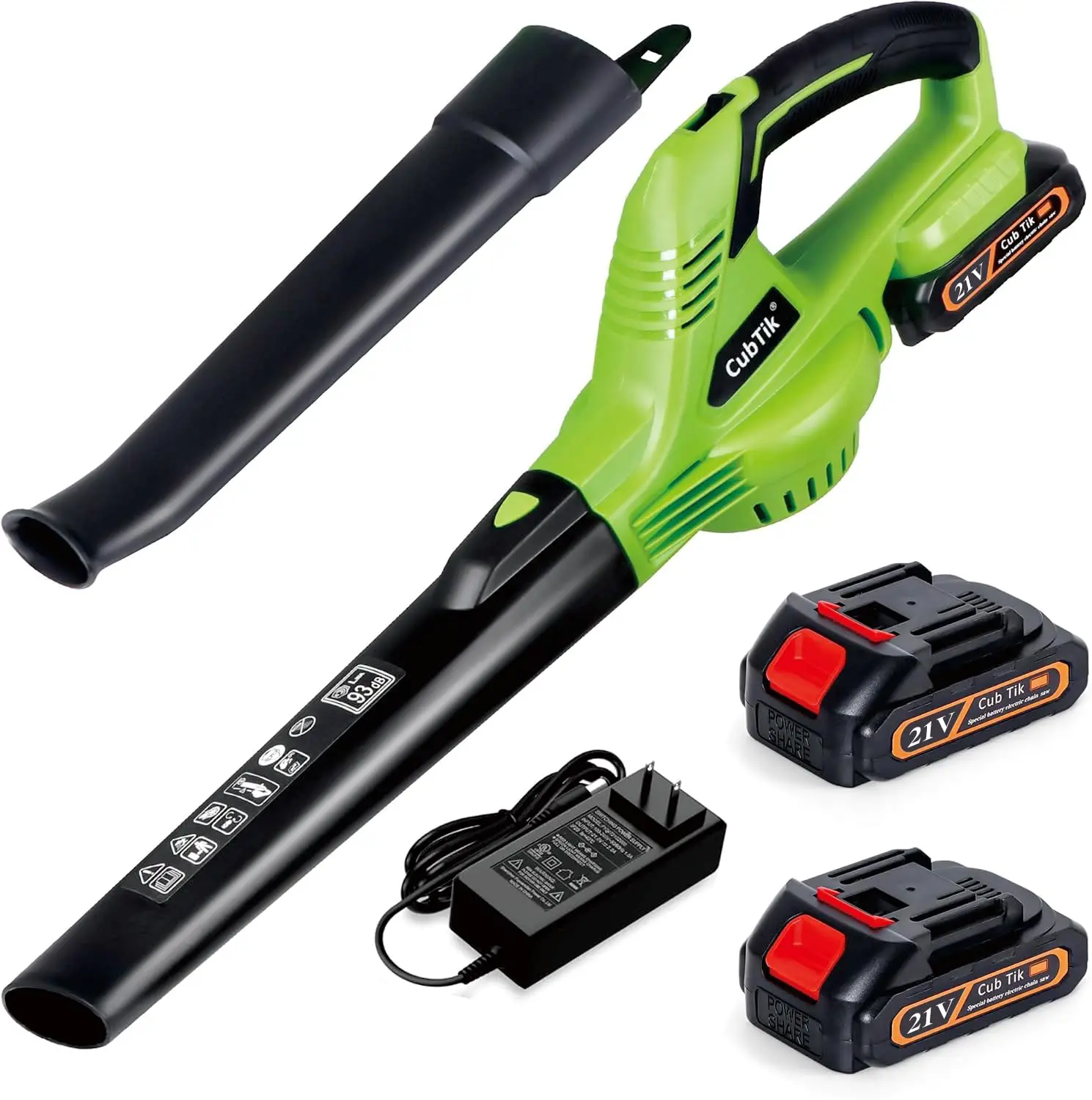 Cordless Leaf Blower 150MPH 20V Handheld Electric with 2x2.0AH Batteries Fast Charger for Lawn Patio Garden Snow Green