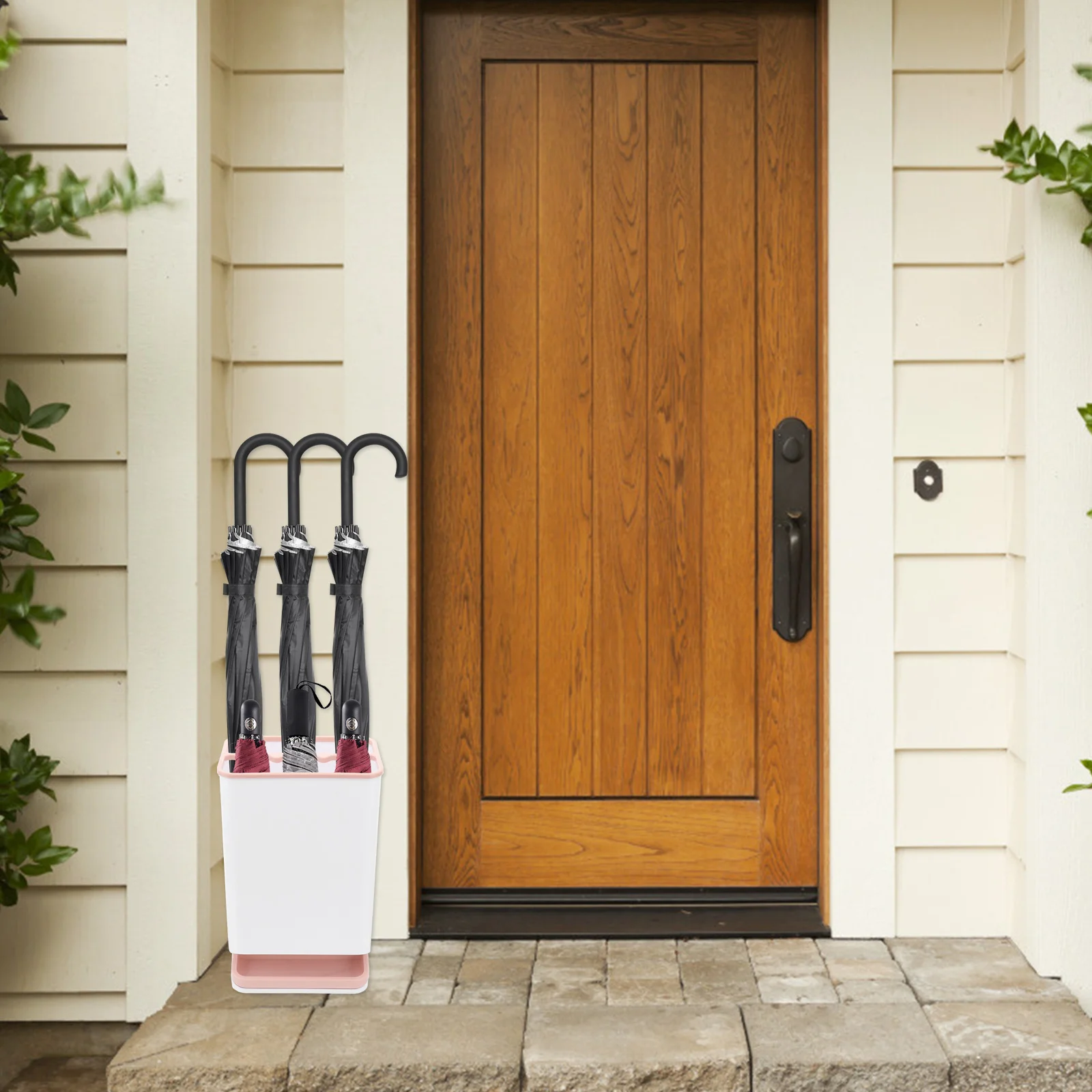 

Umbrella Storage Rack Compact Stand With Detachable Water Collector For Long Folding Umbrellas Corner Holder Rainproof