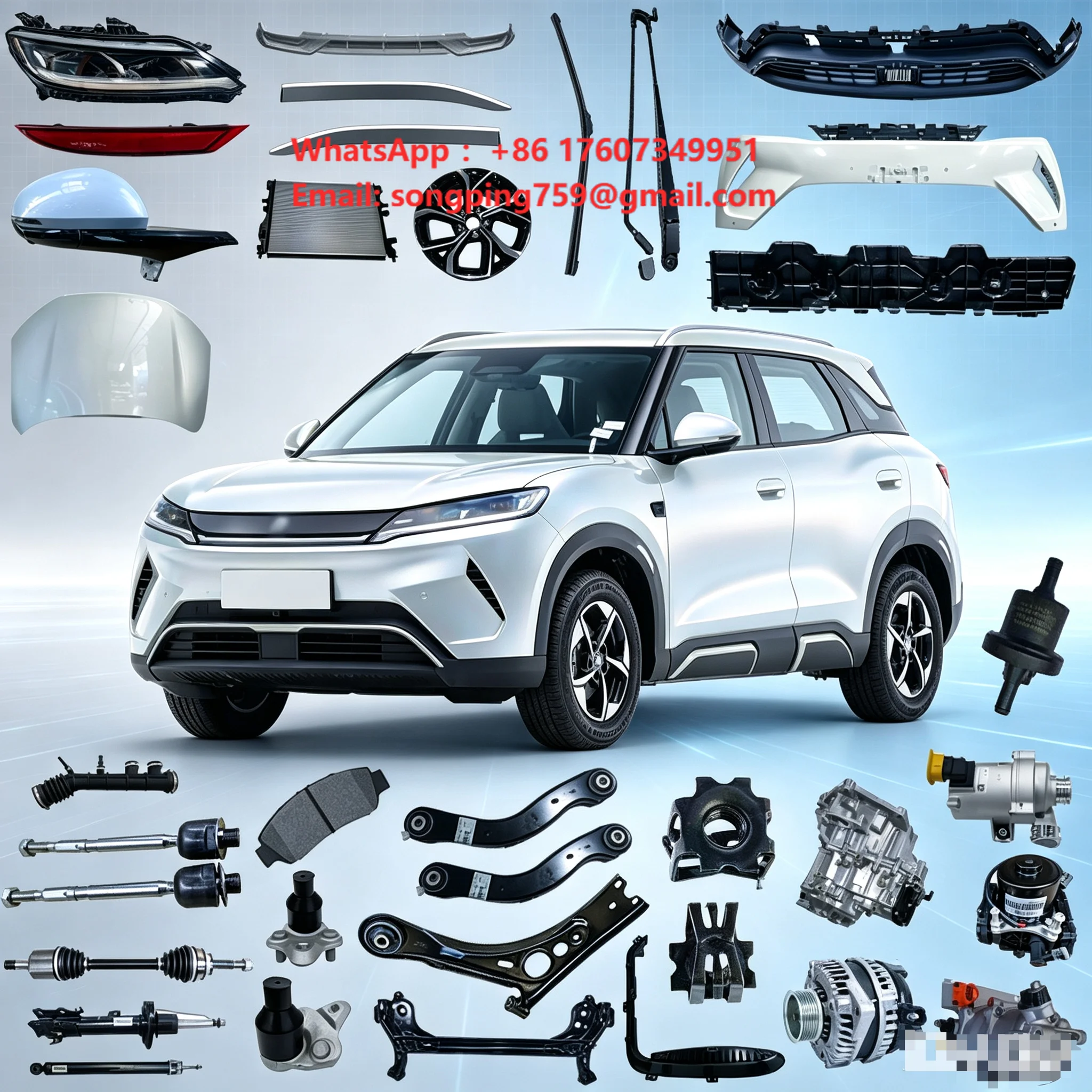 Hot Sale Genuine Parts Auto Parts Accessories Car Bumpers LED Headlights Assembly Chassis Guard for BYD Yuan up