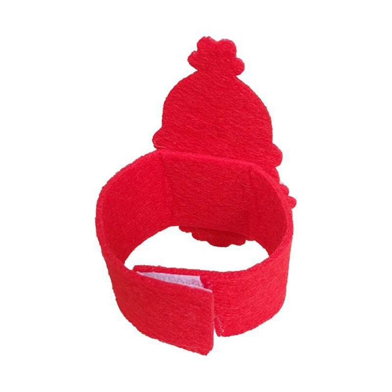 4 Pcs Christmas Napkin Rings Set Napkin Ring Holder Santa Belt Home Xmas Banquet Party Table Decoration