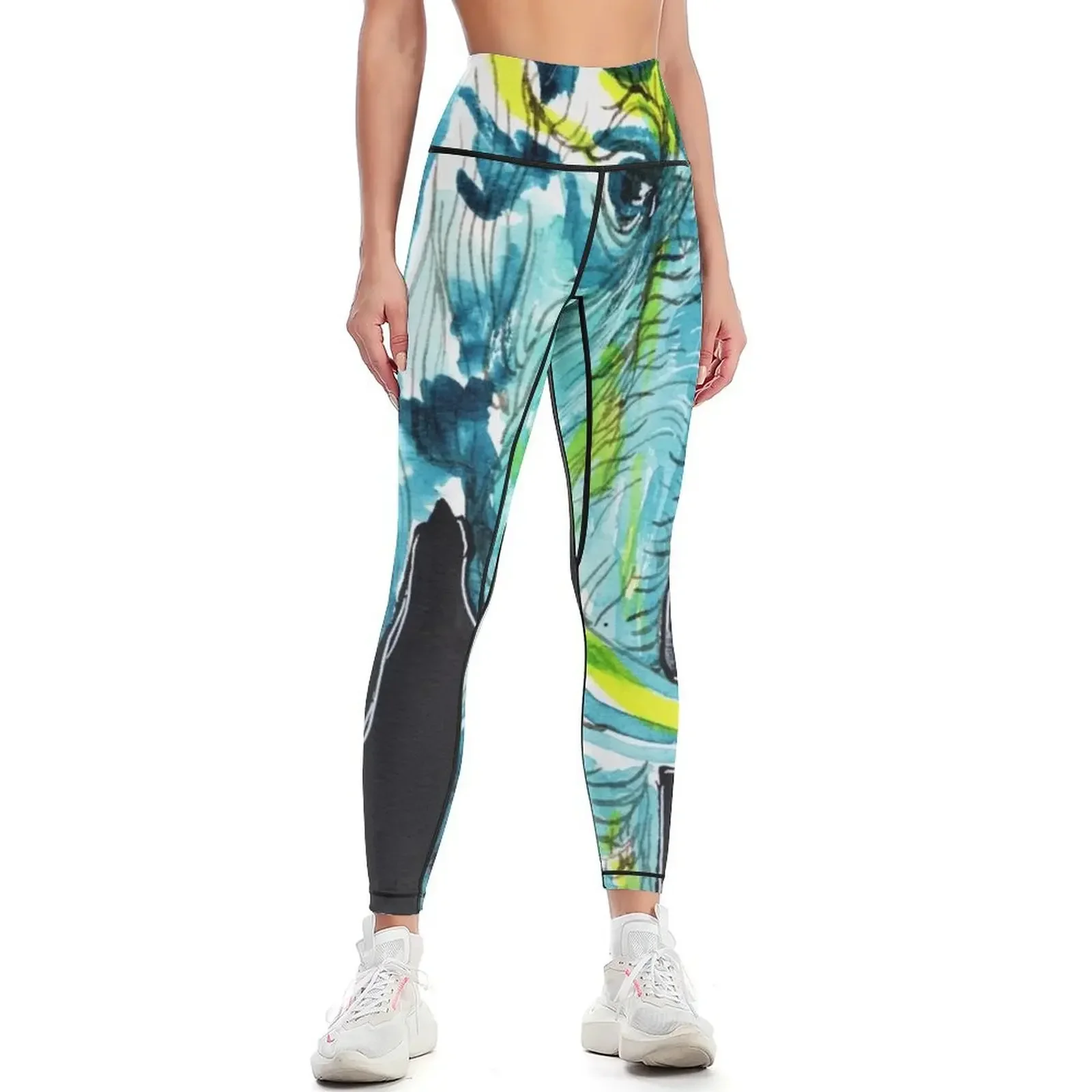 

Elephant doodle Leggings gym womans Sweatpants Sports pants woman for physical Womens Leggings