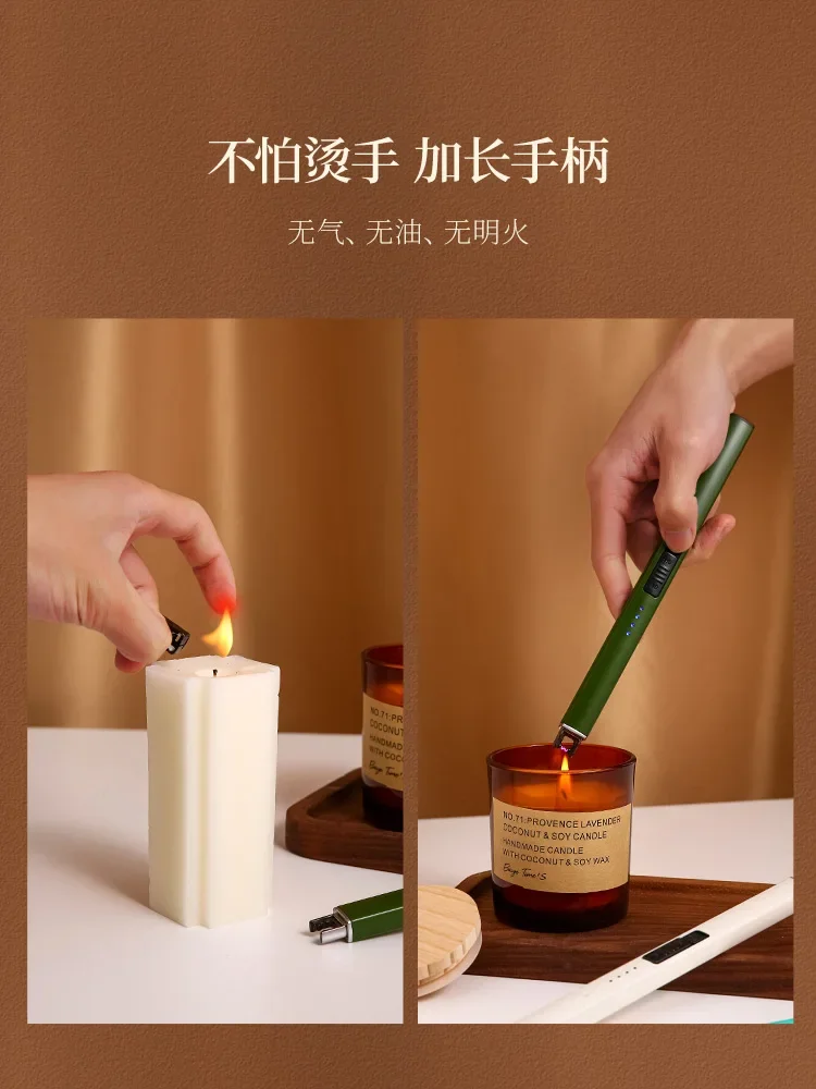 Picture 3: Aromatherapy candle igniter ignition gun electronic pulse charging model home kitchen gas stove lighter long handle