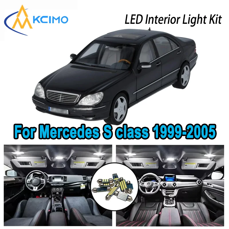 

Premium Bright LED Interior Light Kit for Mercedes S class W220 1999-2005 2000 Dome Map Trunk Car Lamps with Canbus No Error
