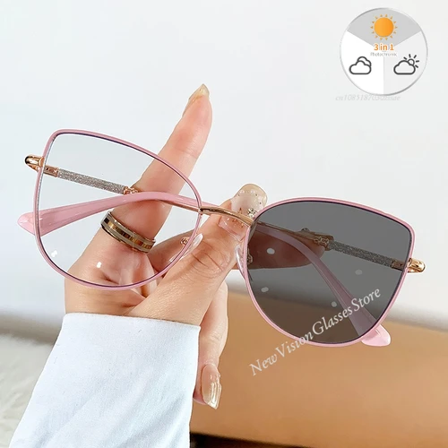 Imagen 1 del producto 2025 Nuevas gafas de Metal antiluz azul Retro Ins gafas de ojo de gato montura gafas de ordenador femeninas