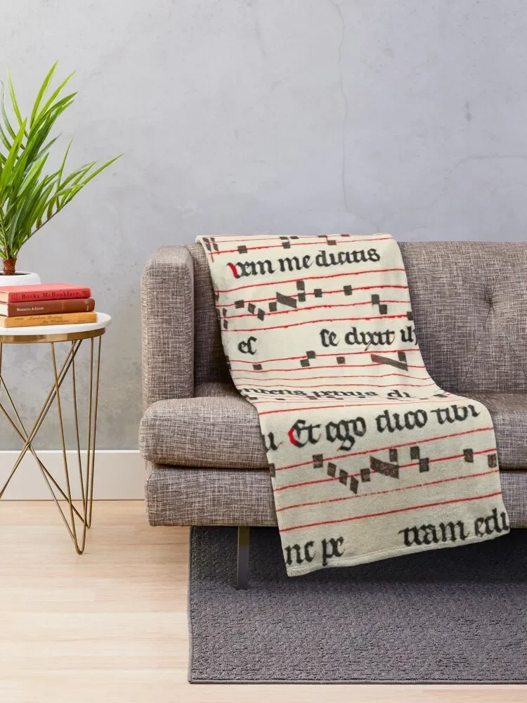 Antiphonary - Medieval Musical Manuscript Throw Blanket Cute Plaid Blankets For Bed Flannel Fabric Decorative Sofas Blankets