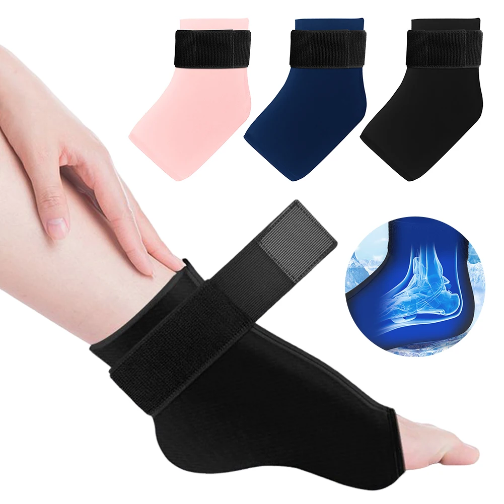 Ankle Gel Cold Compress Sleeve Plantar Fasciitis Relief Ice Pack Wrap Therapy 360° Full Ankle Foot Coverage Cooling Relieve Pain
