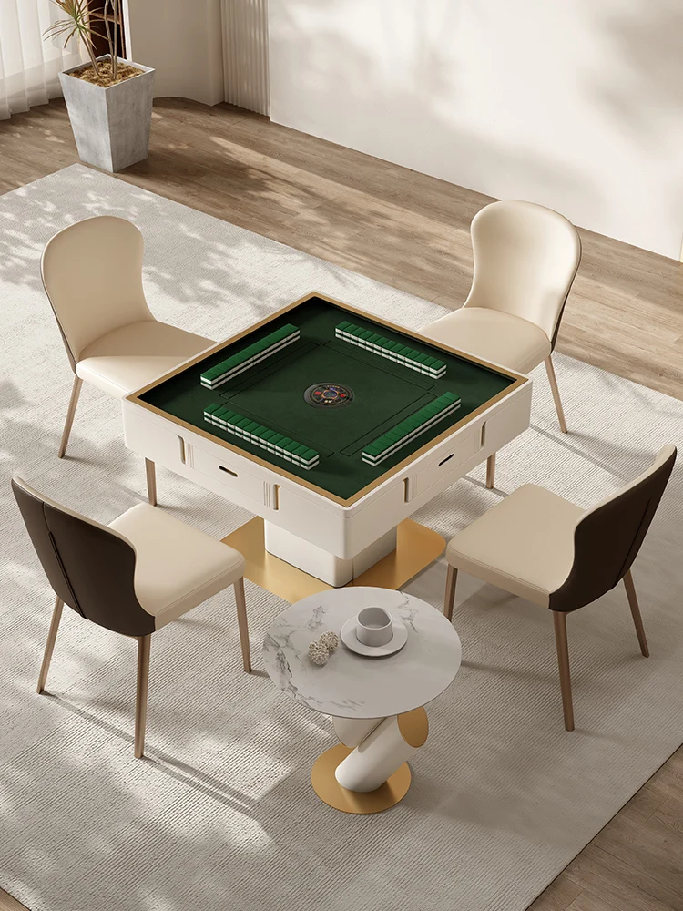 Mahjong Table Coffee Table Double-Use Living Room Home Small Apartment Simple Modern Automatic Multi-Function Machine Linen