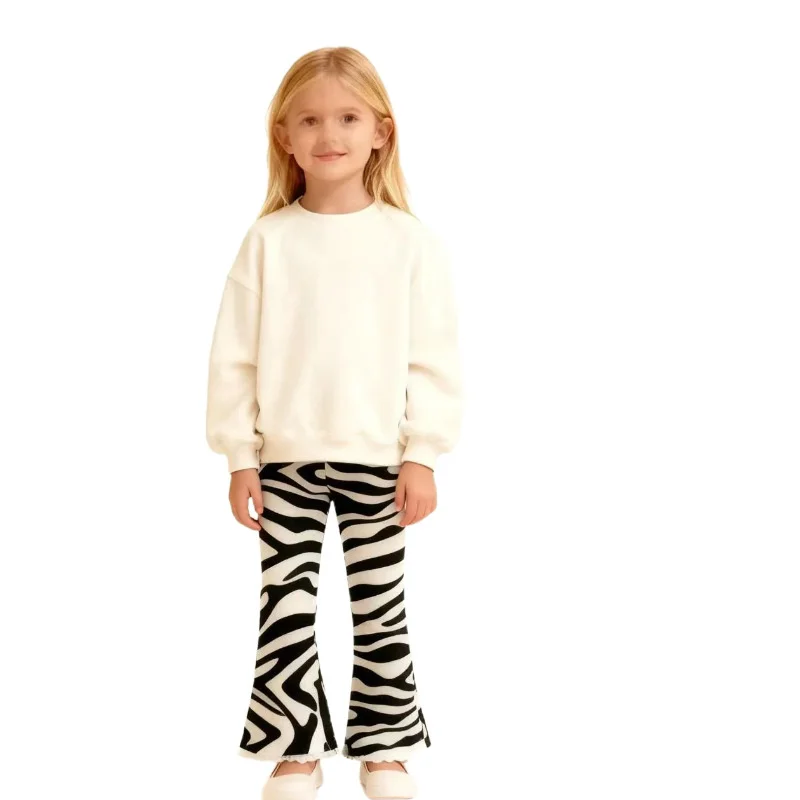 القفز متر مخطط مضيئة السراويل للفتيات كامل طول الأطفال قلم رصاص السراويل المألوف طماق الخريف الاطفال الموضة #1