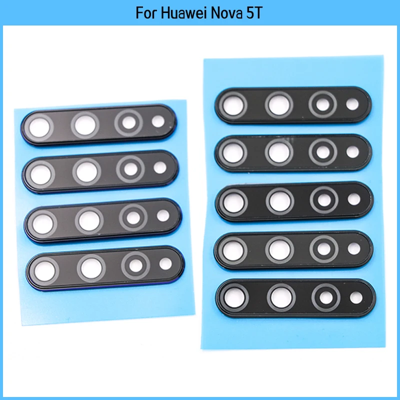 New For Huawei Nova 5T Rear Camera Frame Lens Glass Panel Cover Nova5T Back Camera Glass Lens Replacement Part