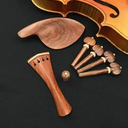 1 set High quality 4/4 violin rosewood Tailpiece+Tuning pegs+Endpins+Chin rest/Chin Holder Fiddler accessories parts fittings