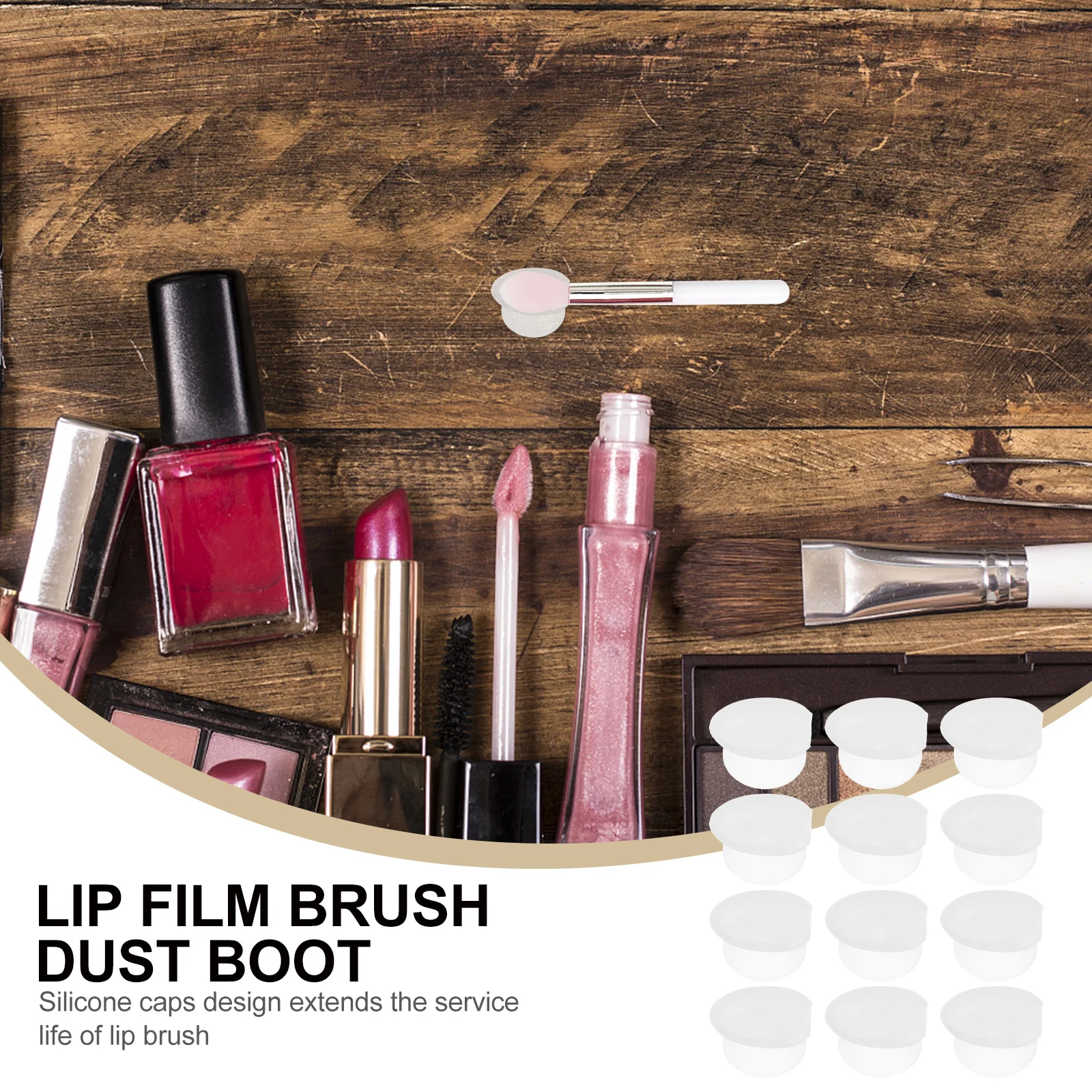 12 szt. Silikonowe nakładki na pędzle do makijażu, osłonki na pędzle do ust, zapobiegające zgubieniu, pyłoszczelne, wielokrotnego użytku, kompaktowe etui podróżne