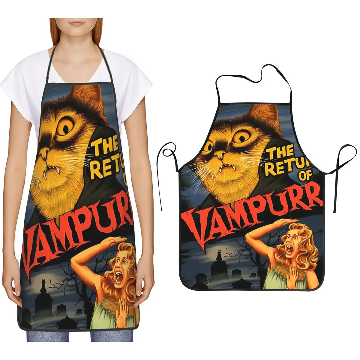 The Return Of Vampurr Aprons Chef Cooking Baking Tablier Sleeveless Bib Kitchen Cleaning Pinafore for Women Men Gardening